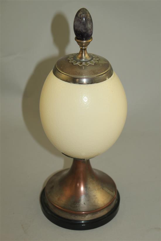 Anthony Redmile. An ostrich egg vase and cover, 11.75in.